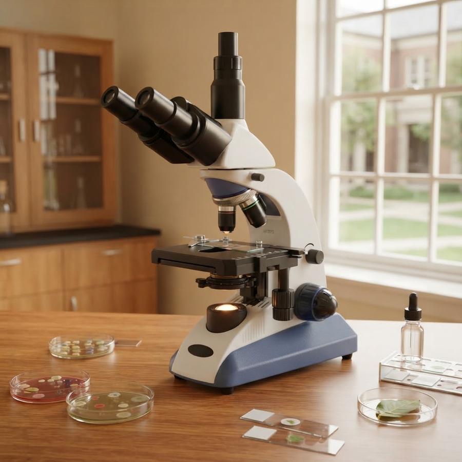Omano OM157-T Trinocular Semi-Plan Student Microscope